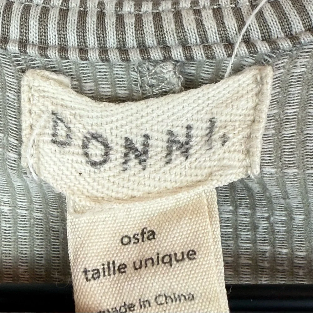 Anthropologie Donni Cardigan Women OS Gray Striped Knit Open Front Duster Casual